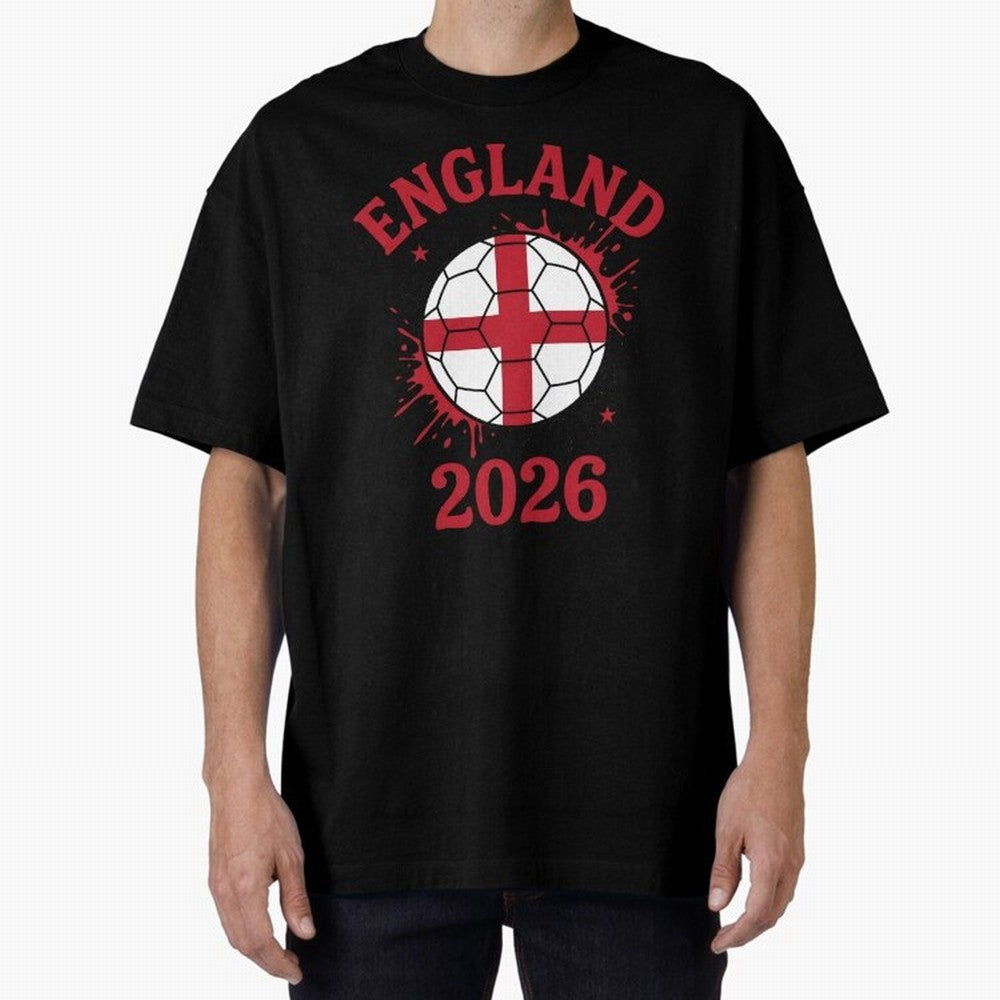 England World Cup 2026 football supporter| St George Cross Football Oversized T-Shirt Fuel the Hype around Match Day Hype around FIFA World Cup 2026 USA Canada Mexico, CR7 and Messi, England and Germany, Football History, Final Match Energy, Crowd