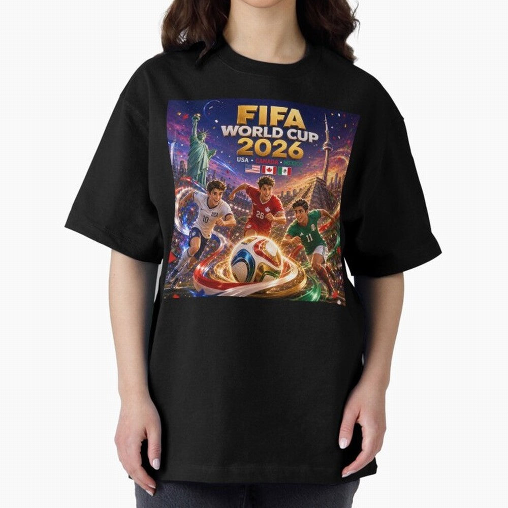 Host Nations Football 2026 #football 2026 Oversized T-Shirt Remember Match Day Hype around FIFA World Cup 2026, Cristiano Ronaldo, Brazil, Portugal and Argentina, Classic Soccer Heritage, Championship Pressure, Fan Loyalty and International Pride;