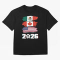 USA Canada Mexico Flag 2026 Cup Brush Art Oversized T-Shirt Follow Every Goal of Match Day Hype around FIFA World Cup 2026, CR7, England, France and Netherlands, Retro Football Energy, Iconic Rivalries, Trophy Chase Drama and Stadium Atmosphere;