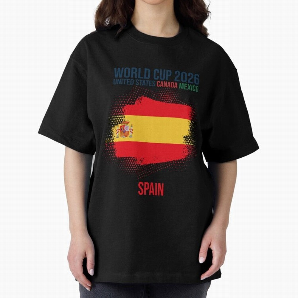 SPAIN WORLD CUP 2026 Oversized T-Shirt Celebrate the Next Chapter of the FIFA World Cup 2026 Group Stage Journey through Mbappe and Neymar Highlights, Spain and Netherlands Pride, Retro Football Energy, Iconic Rivalries, Trophy Chase Drama and