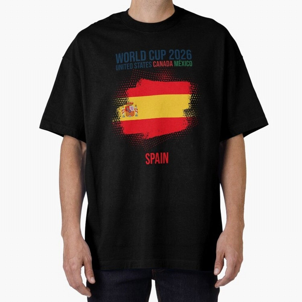 SPAIN WORLD CUP 2026 Oversized T-Shirt Celebrate the Next Chapter of the FIFA World Cup 2026 Group Stage Journey through Mbappe and Neymar Highlights, Spain and Netherlands Pride, Retro Football Energy, Iconic Rivalries, Trophy Chase Drama and
