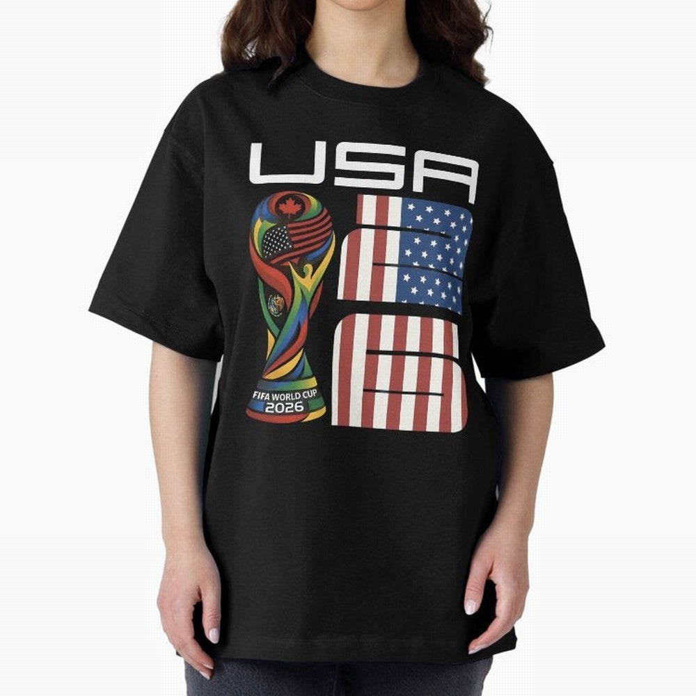 USA World Cup 2026 Host Nation Soccer Design Oversized T-Shirt Back Your Heroes with Match Day Hype around FIFA World Cup 2026, Neymar, Haaland and Cristiano Ronaldo, Argentina, Sports Nostalgia, International Competition, Famous Players and