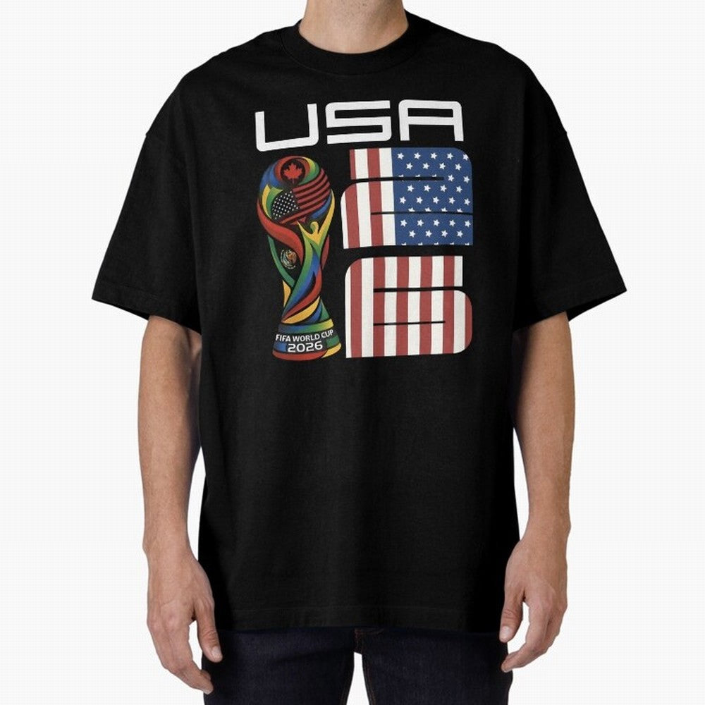 USA World Cup 2026 Host Nation Soccer Design Oversized T-Shirt Back Your Heroes with Match Day Hype around FIFA World Cup 2026, Neymar, Haaland and Cristiano Ronaldo, Argentina, Sports Nostalgia, International Competition, Famous Players and