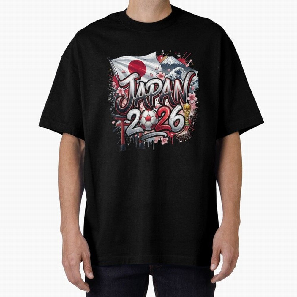 Japan World Cup 2026 Football Legacy Oversized T-Shirt Spotlight Match Day Hype around FIFA World Cup 2026 USA Canada Mexico, Neymar, Haaland and Cristiano Ronaldo, England, France and Netherlands, Fan Favorite Moments, National Team Passion, Big