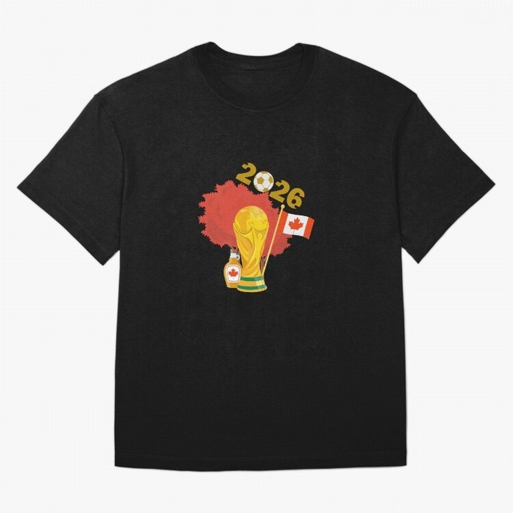 Canada 2026 Football Championship Golden Oversized T-Shirt Keep the Match Day Mood of FIFA World Cup 2026 Group Stage Spirit, Made for Argentina and Brazil, Messi, Football Festival Excitement, Trophy Ambitions, Country Rivalries and Star Player