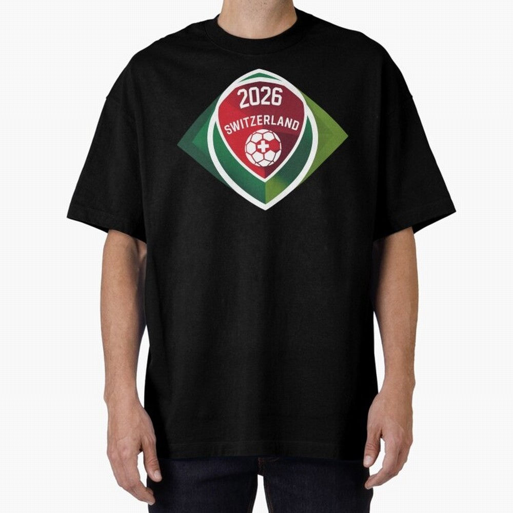 Switzerland 2026 Oversized T-Shirt Show Passion for the Stars of FIFA World Cup 2026 USA Canada Mexico Spirit, Inspired by Spain and Netherlands, Messi, CR7 and Mbappe, Global Supporter Spirit, Legendary Goals, National Colors and Tournament