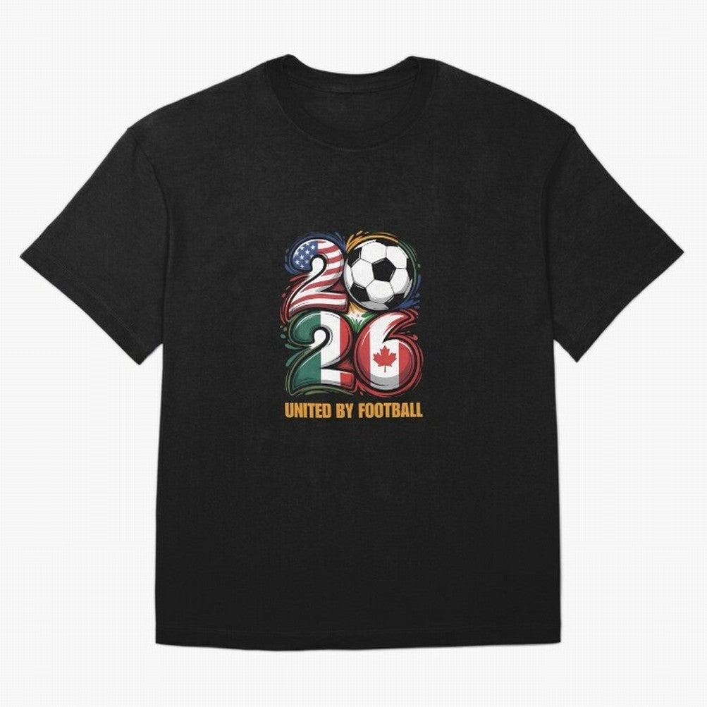 United By Football Soccer Fan Gear 2026 Oversized T-Shirt Celebrate the Biggest Stage of FIFA World Cup 2026 Group Stage for Fans of Messi, CR7 and Mbappe and France and Portugal, Bringing Champion Mindset, Group Stage Buzz, Knockout Tension and