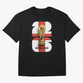 England Football World Cup 2026 - Three Lions Gold Trophy Edition Oversized T-Shirt Celebrate Supporters United by the FIFA World Cup 2026 Group Stage Journey through Haaland and Mbappe Highlights, Spain Pride, Soccer Culture, Superstar Moments,
