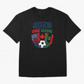 Three Nations One Game 2026 ¨C USA Canada Mexico Football Design ?????? Oversized T-Shirt Bring FIFA World Cup 2026 USA Canada Mexico for Fans of CR7 and Messi and Argentina, Bringing Championship Spirit, Famous Goals, Roaring Crowds and