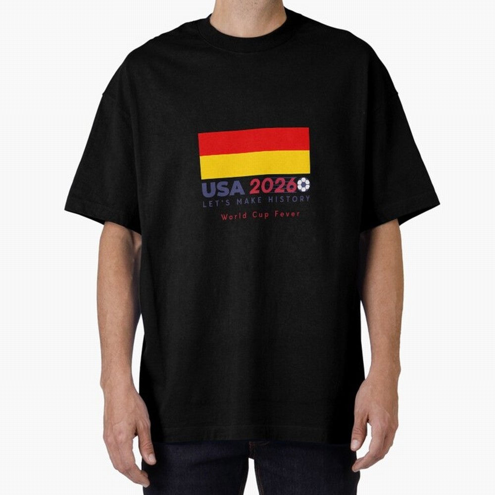 Usa 2026 World Cup Fever Americas Football. Oversized T-Shirt Join Supporters Worldwide for FIFA World Cup 2026 Spirit, Driven by Brazil, Portugal and Argentina, CR7 and Messi, Game Day Rituals, Football Legends, Country Pride and the Road to the