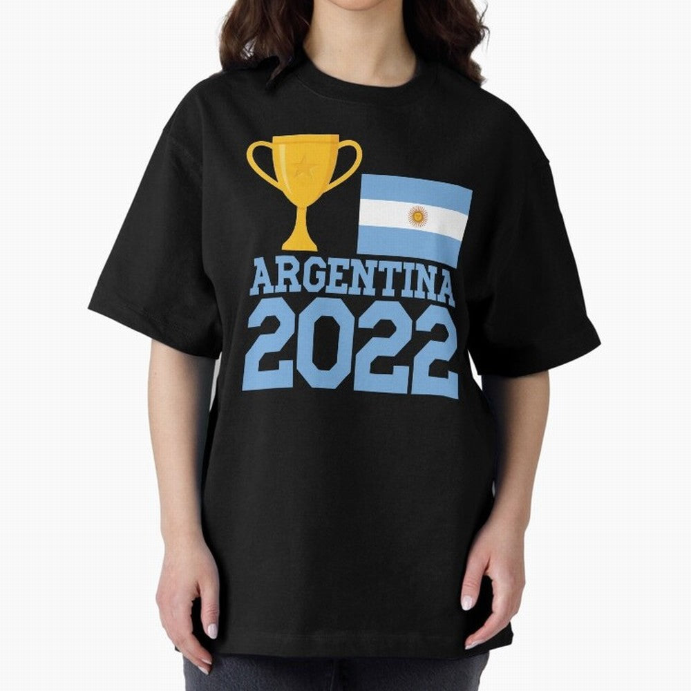 Argentina World Cup Soccer Football 2022, Argentina Soccer Jersey Argentinian Football, Argentina, Argentinian, Qatar World Cup 2022 Oversized T-Shirt Show Your Tournament Heart for FIFA World Cup 2026 USA Canada Mexico Centered on Mbappe and