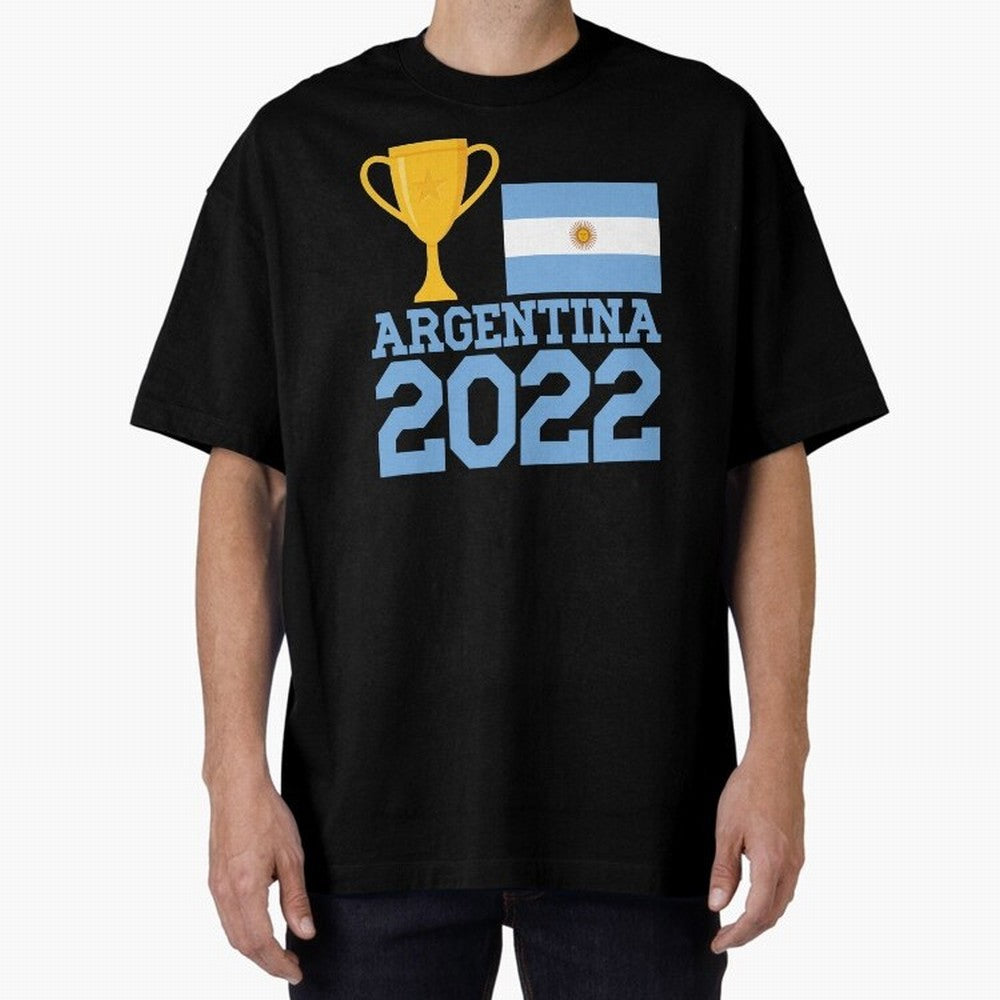 Argentina World Cup Soccer Football 2022, Argentina Soccer Jersey Argentinian Football, Argentina, Argentinian, Qatar World Cup 2022 Oversized T-Shirt Show Your Tournament Heart for FIFA World Cup 2026 USA Canada Mexico Centered on Mbappe and
