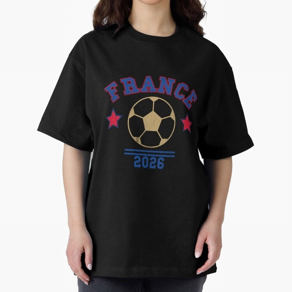 France 2026 ¡ª Vintage Soccer Tee Oversized T-Shirt Show Love for Legendary Goals in the FIFA World Cup 2026 Journey through Messi, CR7 and Mbappe Highlights, England and Germany Pride, Fan Favorite Moments, National Team Passion, Big Match Drama
