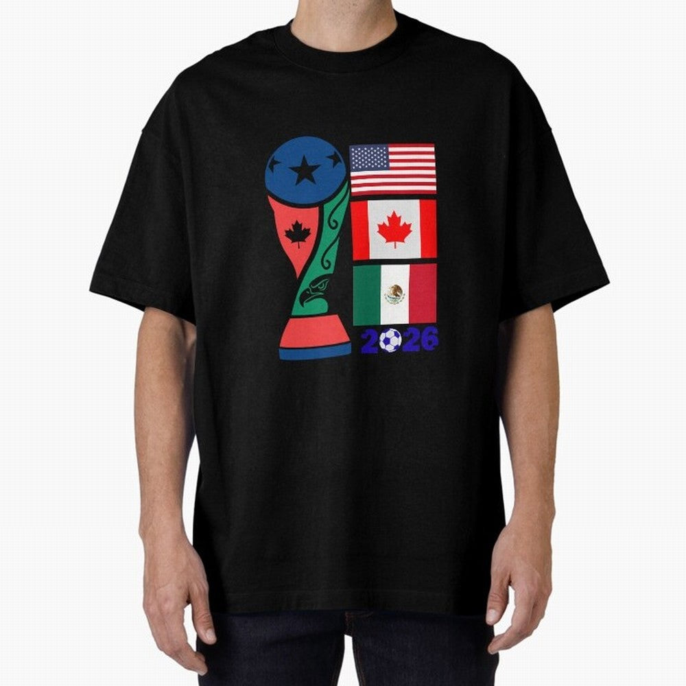 North America Football Unity 2026 Oversized T-Shirt Remember Match Day Hype around FIFA World Cup 2026, Cristiano Ronaldo, Brazil, Portugal and Argentina, Classic Soccer Heritage, Championship Pressure, Fan Loyalty and International Pride; Made for