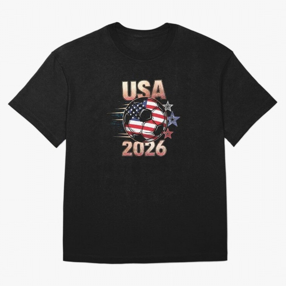 USA Soccer with Red White Blue Stars 2026 Cup T-Shirt_83834283 Oversized T-Shirt Join the Countdown to FIFA World Cup 2026 Group Stage for Fans of Neymar, Haaland and Cristiano Ronaldo and Portugal, Bringing Worldwide Fan Energy, Dramatic Goals,