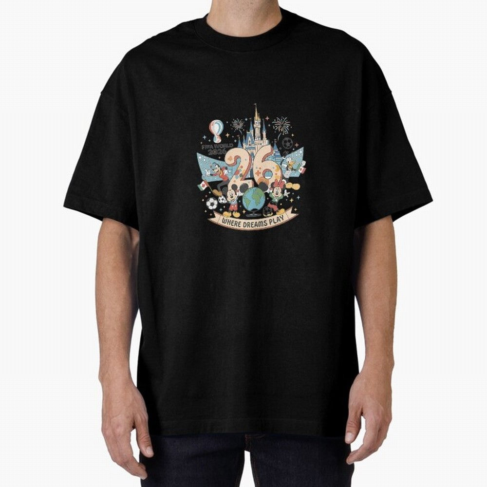 Dreamland Football 26 Oversized T-Shirt Follow Match Day Hype around FIFA World Cup 2026 Group Stage, Neymar, Spain, Football Passion, Legendary Performances, Festival Vibes and Supporter Community; Perfect for People Who Love Argentina, Brazil,
