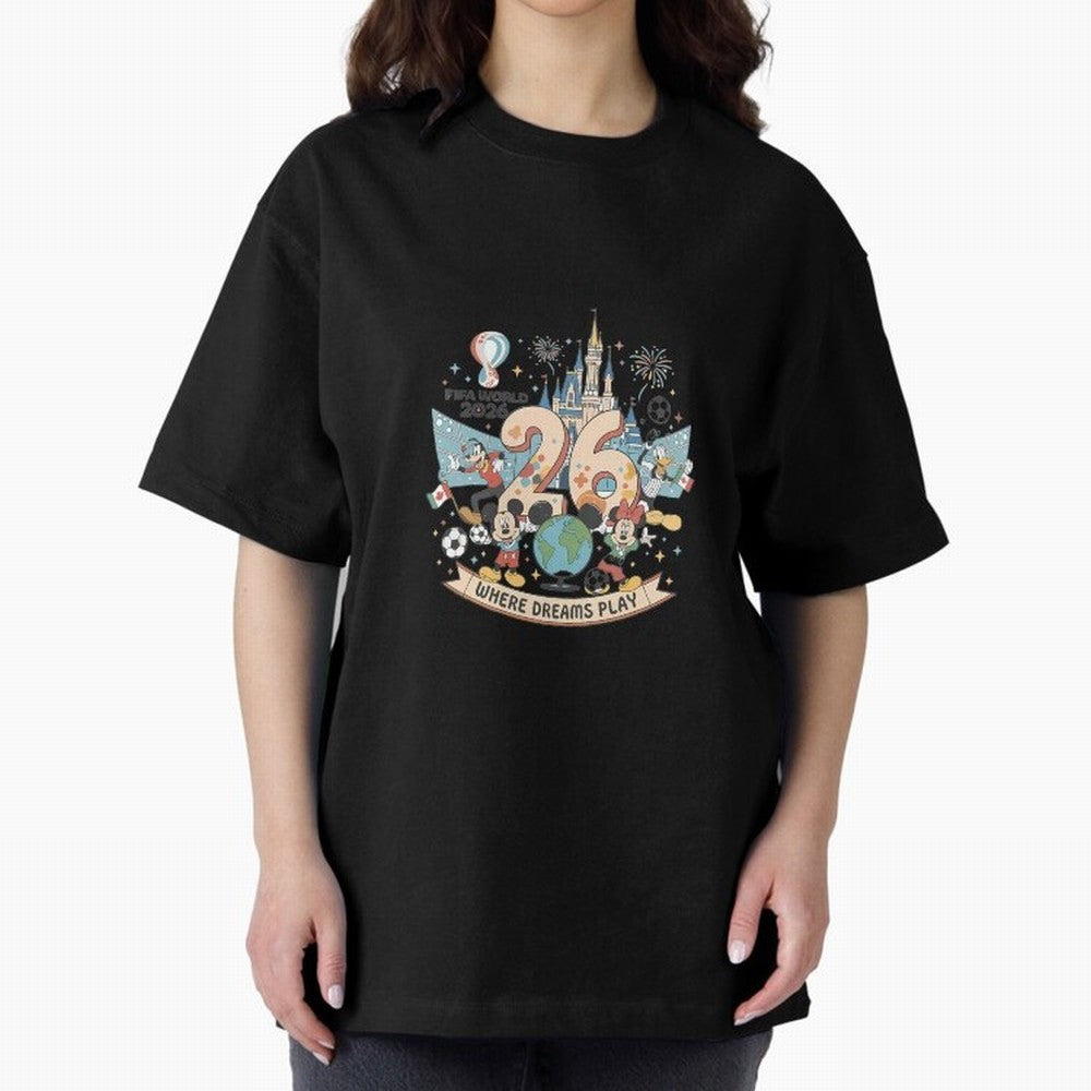 Dreamland Football 26 Oversized T-Shirt Follow Match Day Hype around FIFA World Cup 2026 Group Stage, Neymar, Spain, Football Passion, Legendary Performances, Festival Vibes and Supporter Community; Perfect for People Who Love Argentina, Brazil,