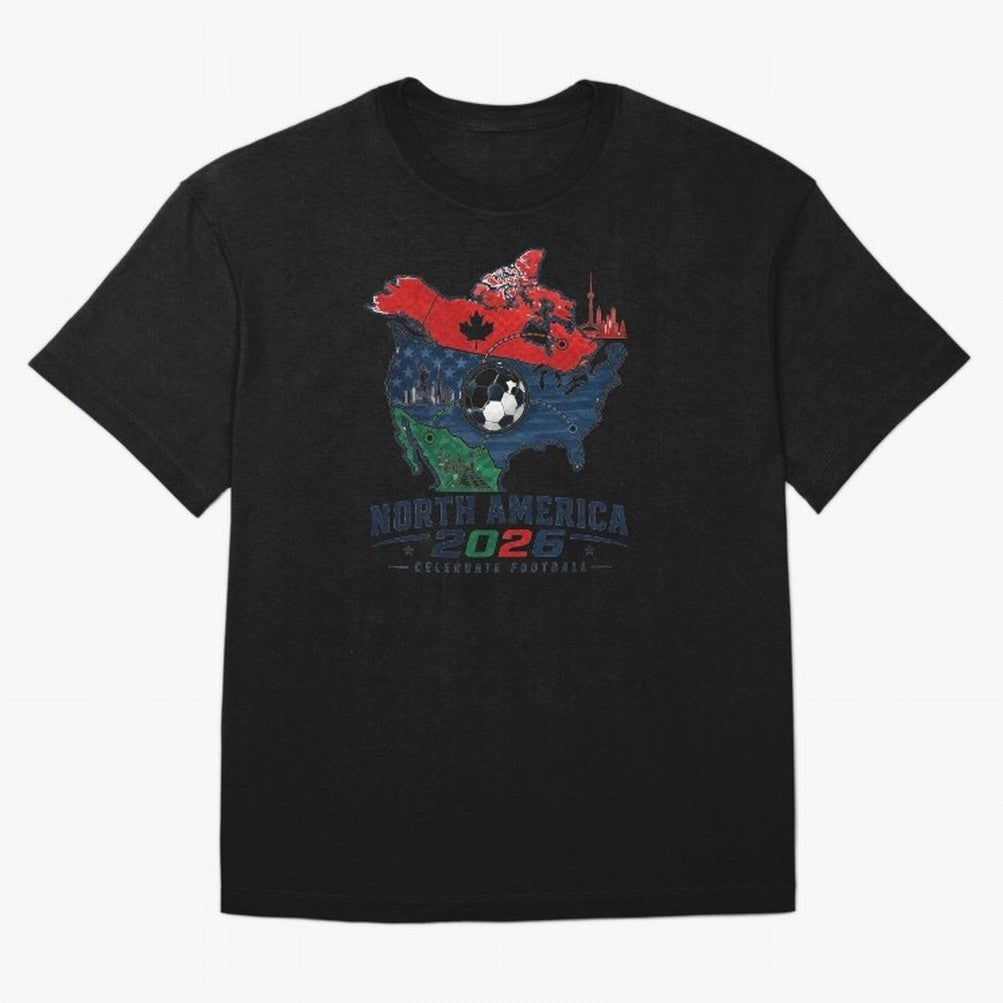 United by Football 2026 North America Soccer Design Oversized T-Shirt Represent Match Day Hype around FIFA World Cup 2026, Messi, Neymar and Mbappe, France and Portugal, Stadium Memories, Football Loyalty, International Chants and Championship