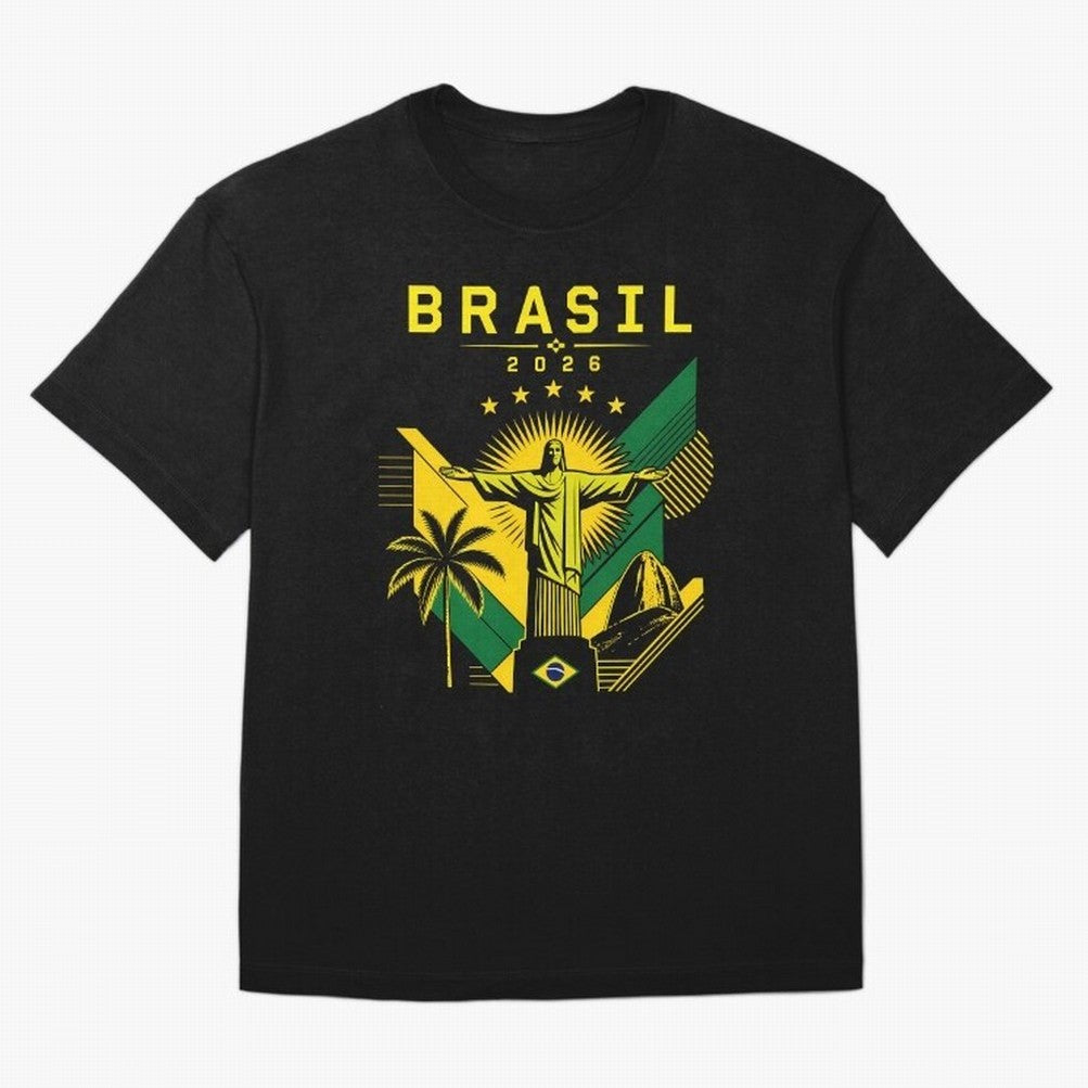 Brasil 2026 Christ the Redeemer Rio Oversized T-Shirt Show Up for the Glory of FIFA World Cup 2026 Group Stage Capturing Neymar, England, France and Netherlands Energy, Championship Spirit, Famous Goals, Roaring Crowds and International Football