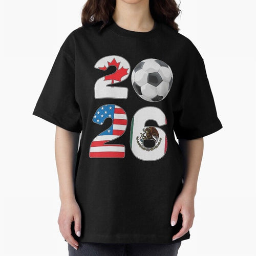 2026 North America Football Massive Event Soccer Ball Oversized T-Shirt Bring Match Day Fire to Match Day Hype around FIFA World Cup 2026, Cristiano Ronaldo, Argentina, France and Brazil, Champion Mindset, Group Stage Buzz, Knockout Tension and