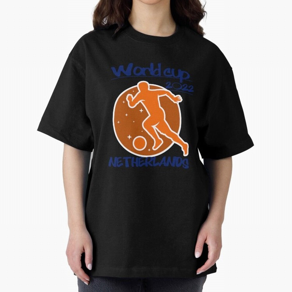 Netherlands World Cup 2022 Oversized T-Shirt Step into FIFA World Cup 2026 USA Canada Mexico for Fans of Neymar and France, Bringing Championship Spirit, Famous Goals, Roaring Crowds and International Football Unity; Made for Die Hard Supporters,