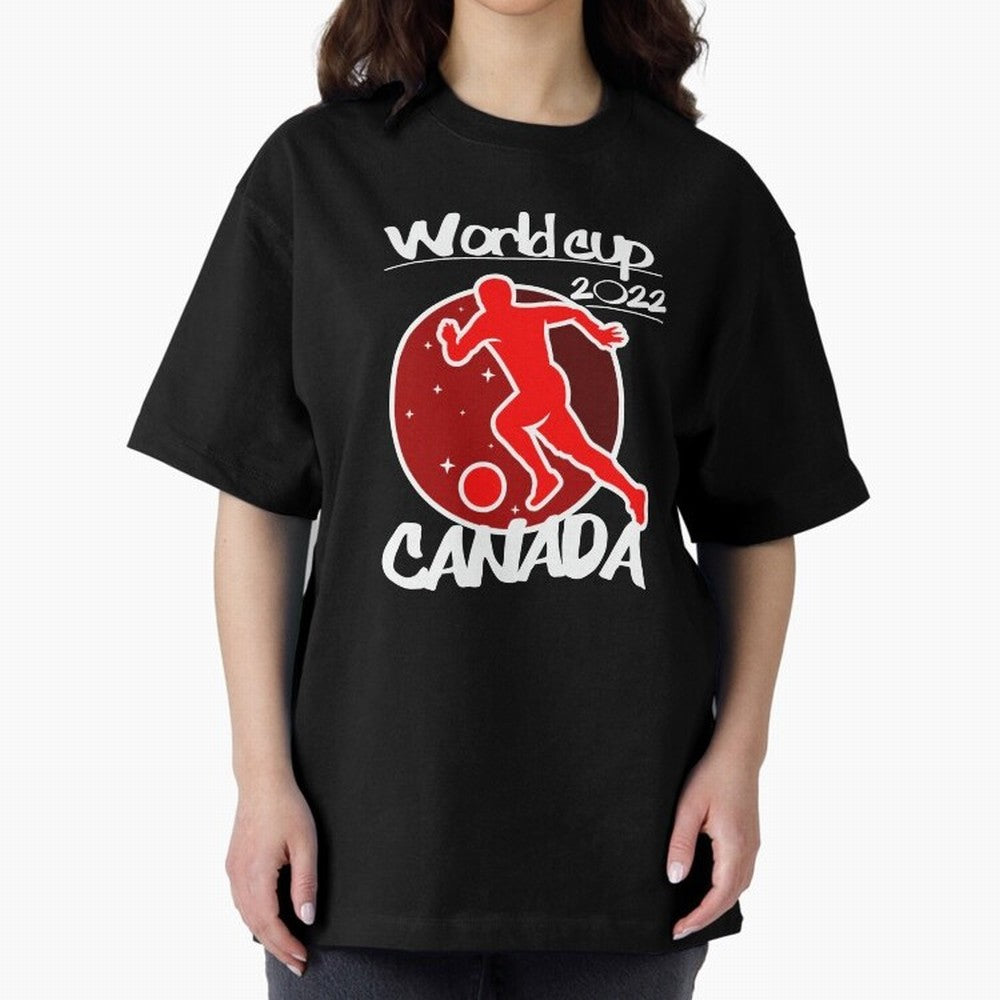 Canada World Cup 2022 Oversized T-Shirt Get Ready for the FIFA World Cup 2026 USA Canada Mexico Journey through Mbappe and Neymar Highlights, Brazil, Portugal and Argentina Pride, Classic Soccer Heritage, Championship Pressure, Fan Loyalty and