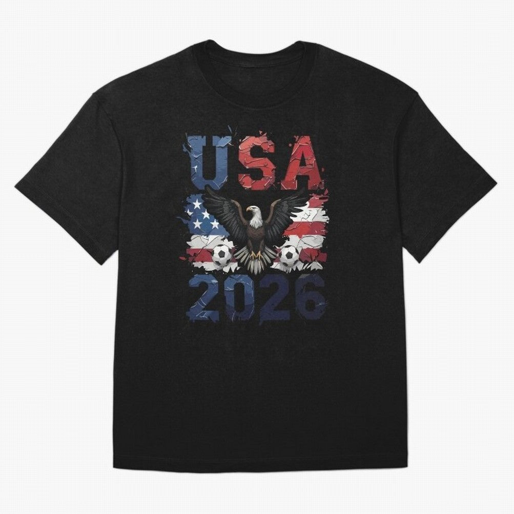 USA 2026 Soccer Eagle - World Cup Football Oversized T-Shirt Join Supporters Worldwide for Match Day Hype around FIFA World Cup 2026 USA Canada Mexico, Haaland and Mbappe, France, Sports Nostalgia, International Competition, Famous Players and