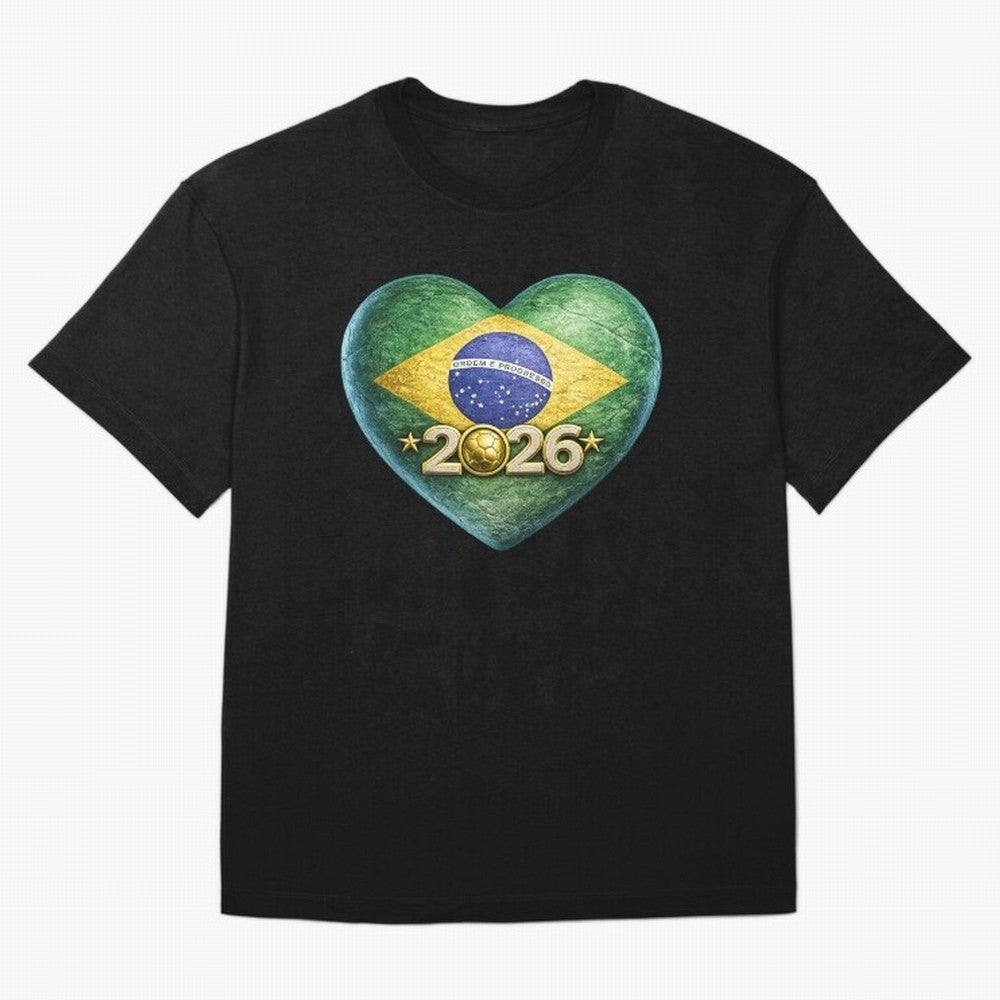 Brazil 2026 World Football Heart Flag Designs Oversized T-Shirt Unlock Match Day Hype around FIFA World Cup 2026 Group Stage, Messi, Neymar and Mbappe, Argentina and Brazil, Stadium Chants, National Pride, Trophy Dreams and Unforgettable Football