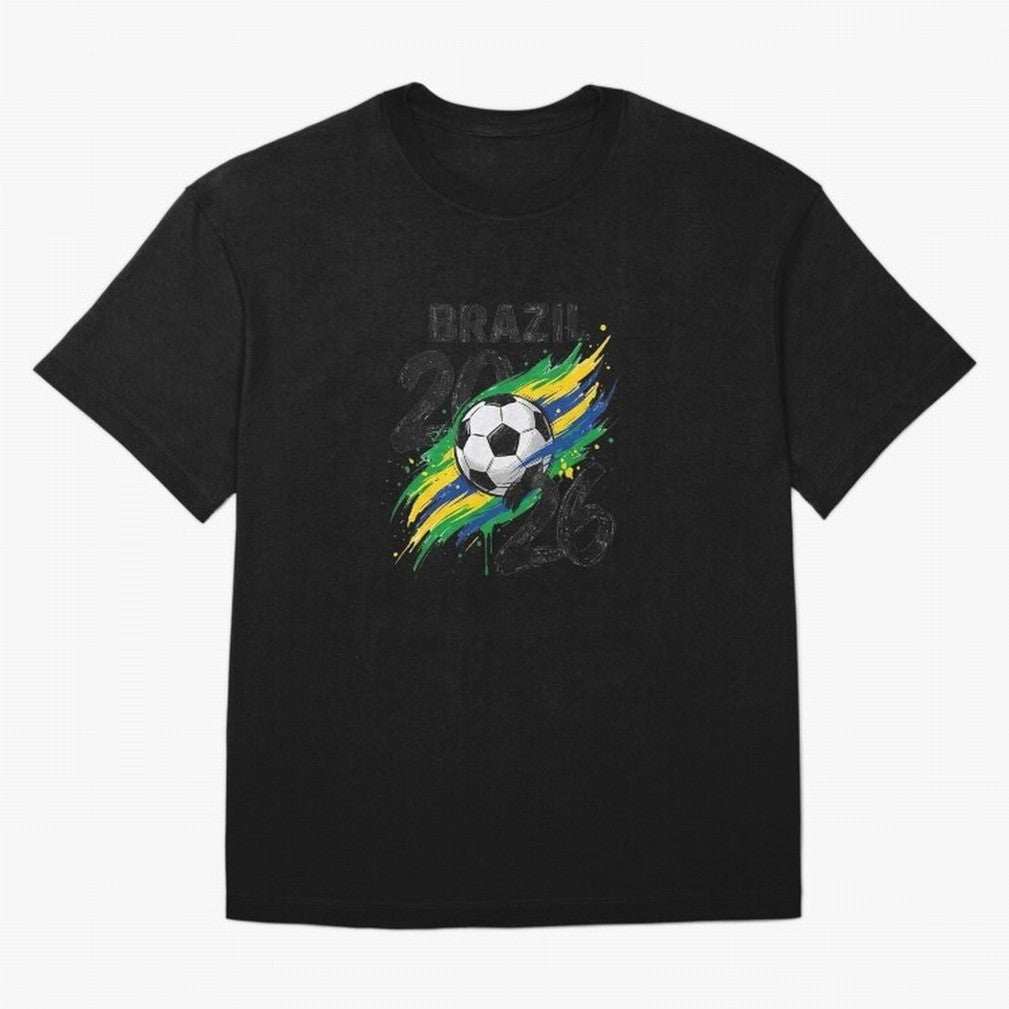Brazil Soccer 2026 Fan Shirt ¨C Brazil Football Supporter Oversized T-Shirt Join Supporters Worldwide for FIFA World Cup 2026 USA Canada Mexico Connected to Mbappe, England, France and Netherlands Energy, Football History, Final Match Energy, Crowd