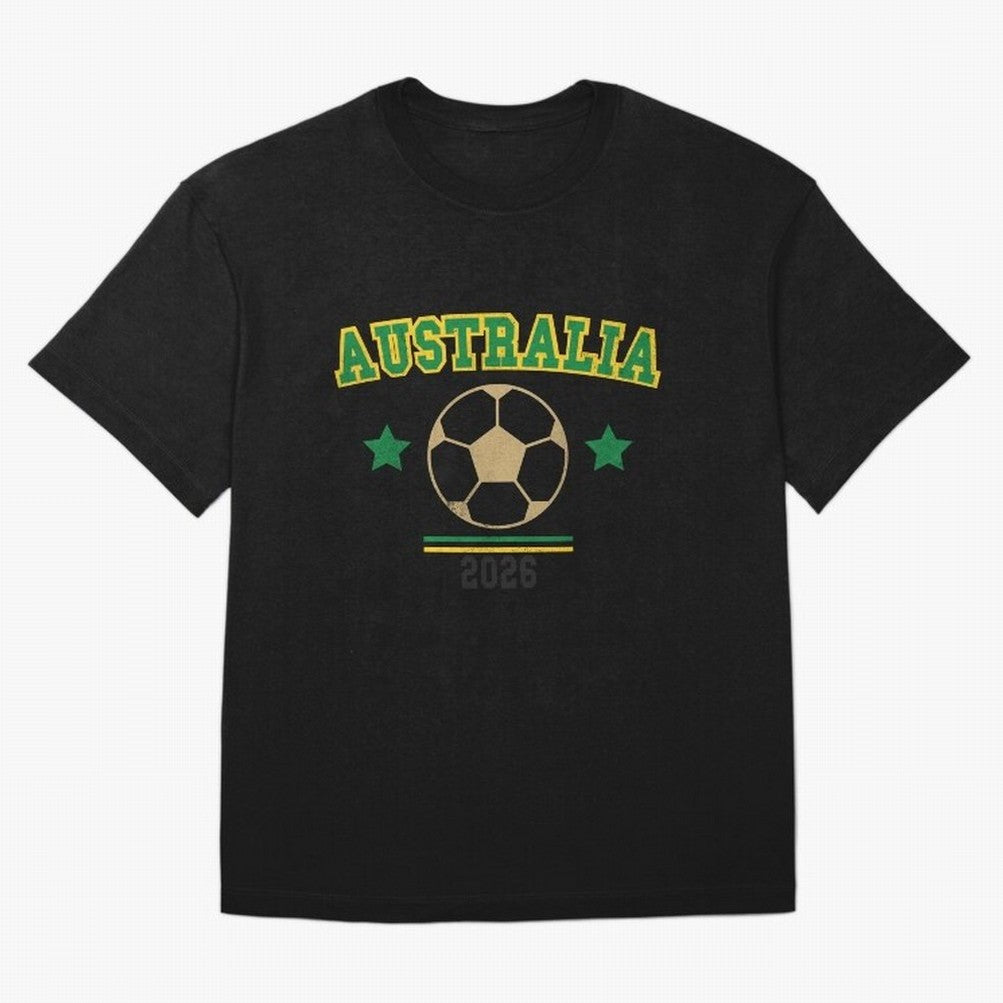 Australia 2026 ¡ª Vintage Soccer Tee Oversized T-Shirt Bring International Match Energy to FIFA World Cup 2026 Group Stage Driven by Messi and Cristiano Ronaldo, Spain and Netherlands Energy, Championship Spirit, Famous Goals, Roaring Crowds and
