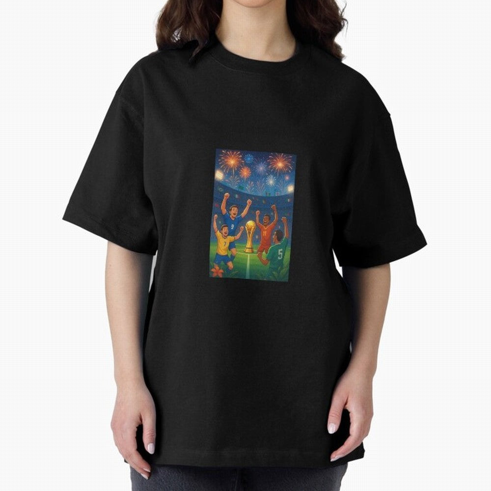 World Cup Oversized T-Shirt Elevate FIFA World Cup 2026 for Fans of Messi and Spain, Bringing Tournament Hype, Historic Matchups, Family Viewing Parties and Global Sports Pride; Ideal for Fans Who Follow Messi, Cristiano Ronaldo, CR7, Mbappe,