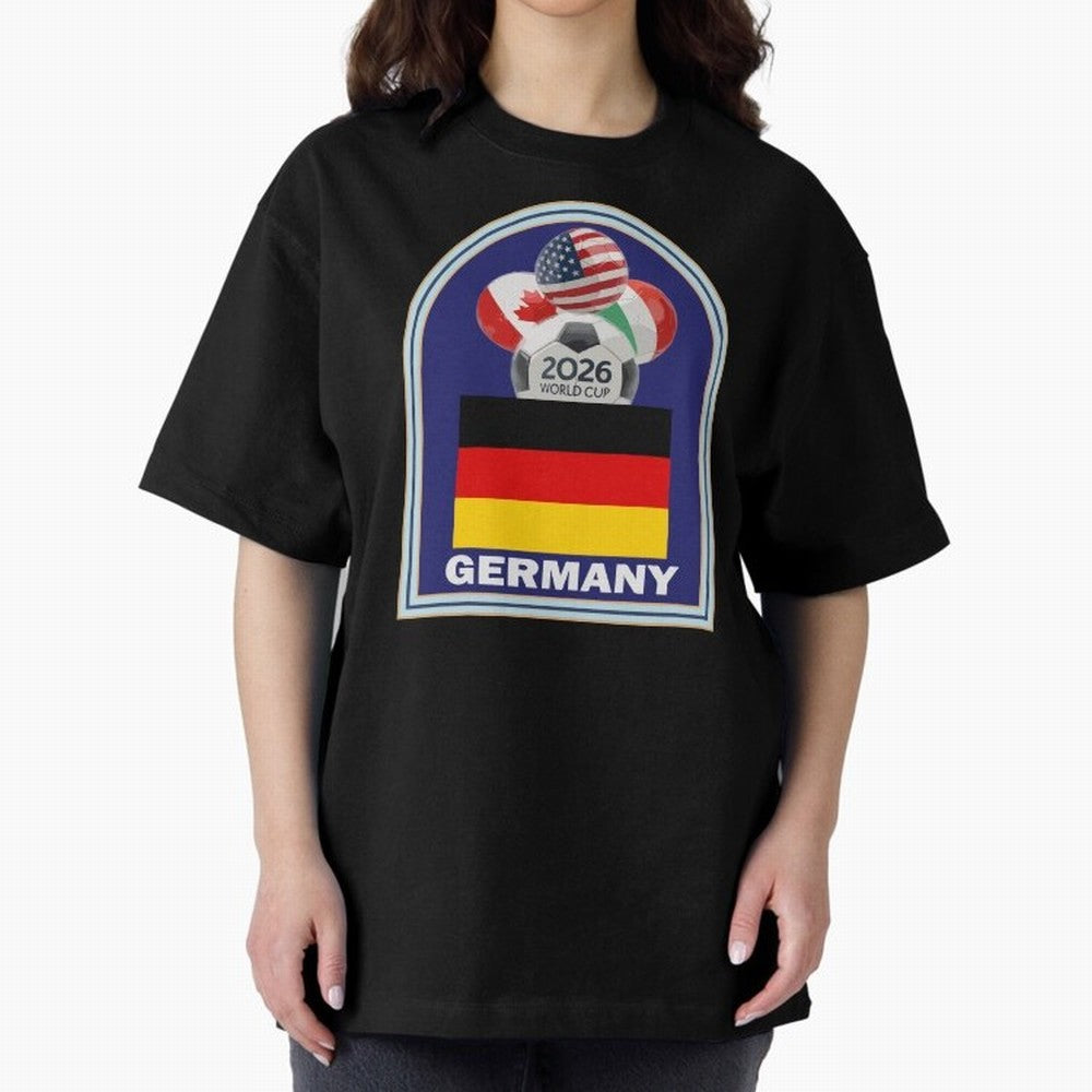 Germany 2026 Soccer T-shirt Oversized T-Shirt Capture Stadium Memories from FIFA World Cup 2026 for Fans of Messi, Neymar and Mbappe and Germany, Bringing Supporter Pride, Iconic Celebrations, Legendary Names and Global Match Day Energy; Perfect
