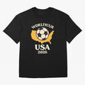 World Cup 2026 USA Soccer Fan T-Shirt Oversized T-Shirt Create FIFA World Cup 2026 for Fans of Messi, Neymar and Mbappe and Spain, Bringing Championship Spirit, Famous Goals, Roaring Crowds and International Football Unity; Great for Watch Parties,