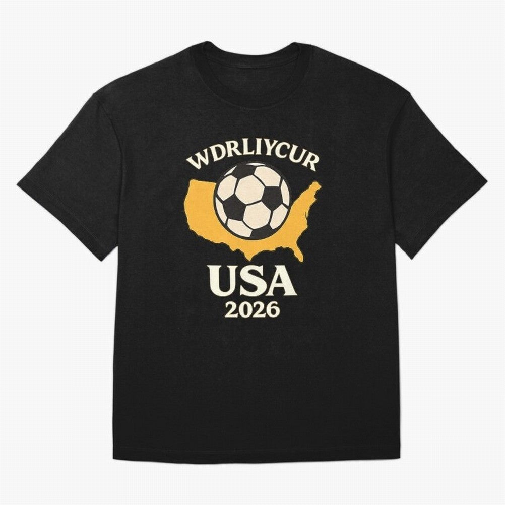 World Cup 2026 USA Soccer Fan T-Shirt Oversized T-Shirt Create FIFA World Cup 2026 for Fans of Messi, Neymar and Mbappe and Spain, Bringing Championship Spirit, Famous Goals, Roaring Crowds and International Football Unity; Great for Watch Parties,