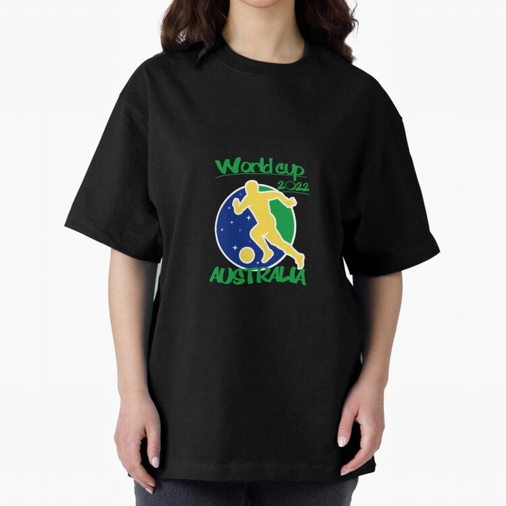 Australia World Cup 2022 Oversized T-Shirt Show Up for the Glory of FIFA World Cup 2026 USA Canada Mexico Connected to Messi, Neymar and Mbappe, Spain and Netherlands Energy, Classic Soccer Heritage, Championship Pressure, Fan Loyalty and