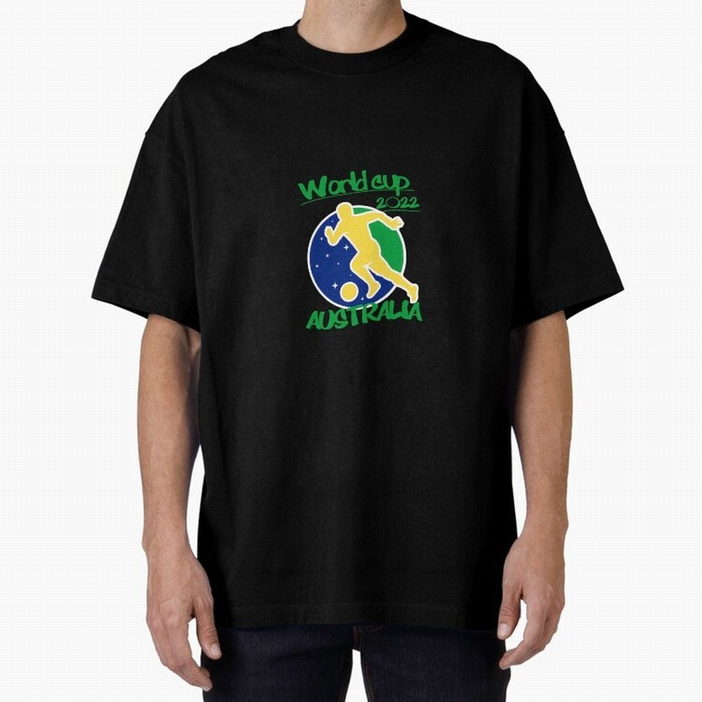 Australia World Cup 2022 Oversized T-Shirt Show Up for the Glory of FIFA World Cup 2026 USA Canada Mexico Connected to Messi, Neymar and Mbappe, Spain and Netherlands Energy, Classic Soccer Heritage, Championship Pressure, Fan Loyalty and