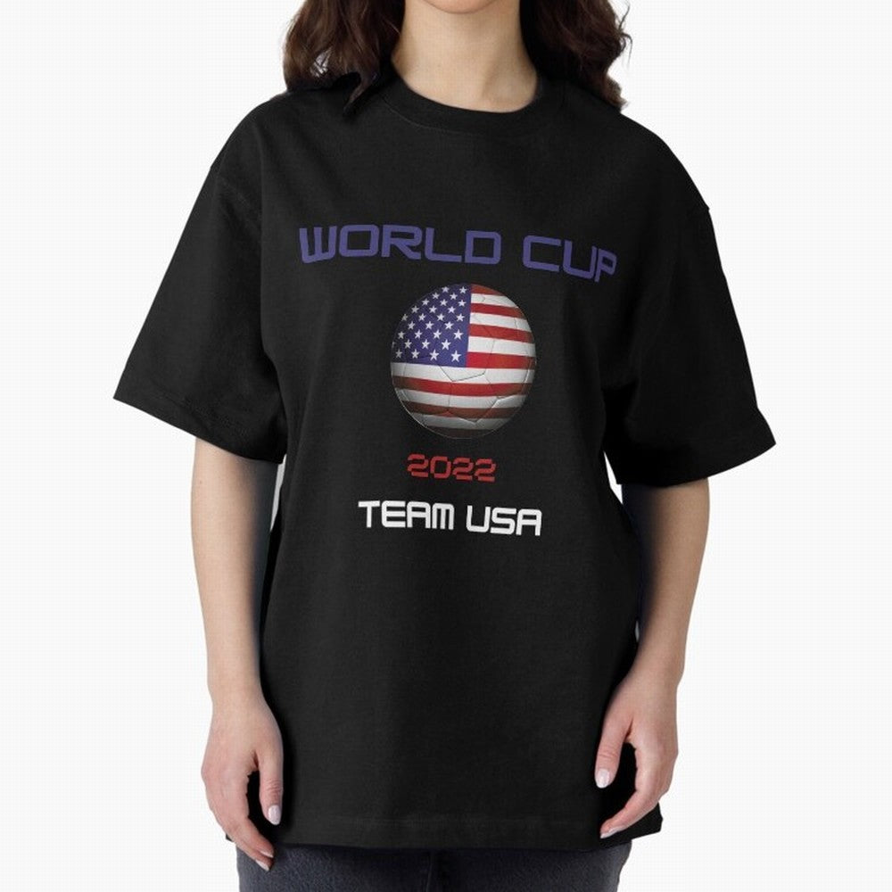 World cup 2022 Team USA Oversized T-Shirt Bring Trophy Dreams to FIFA World Cup 2026 Group Stage for Fans of Haaland and Mbappe and France, Bringing Stadium Memories, Football Loyalty, International Chants and Championship Tradition; Made for Die
