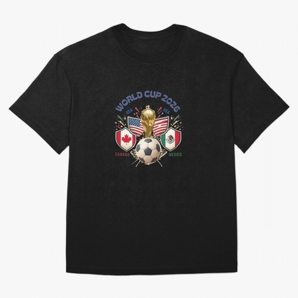 World Cup 2026 Host Nations Crest Oversized T-Shirt Show Passion for the Stars of FIFA World Cup 2026 Group Stage Spirit, Featuring Argentina, Cristiano Ronaldo, Haaland and CR7, Fan Favorite Moments, National Team Passion, Big Match Drama and