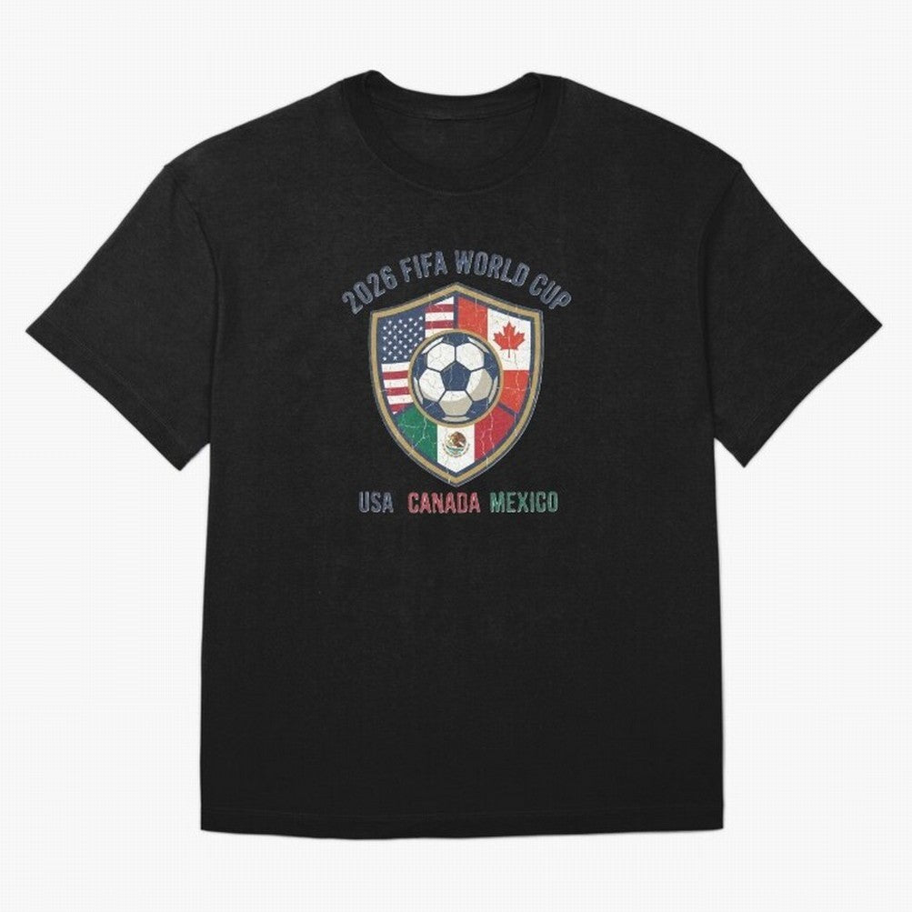 North America United Soccer 2026 Vintage Crest Oversized T-Shirt Stand Out with Spirit from the FIFA World Cup 2026 Group Stage Journey through CR7 and Messi Highlights, Netherlands Pride, Soccer Culture, Superstar Moments, National Team Dreams and