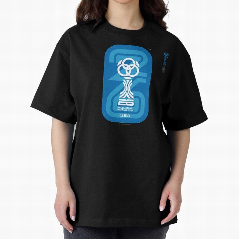 Mundial 26 USA Fan Trophy ¨C Retro Soccer World Cup Inspired Graphic ¨C Modern Football Art Design Oversized T-Shirt Honor Champions and Dreams in Match Day Hype around FIFA World Cup 2026 Group Stage, Cristiano Ronaldo, Argentina, Goal Celebration