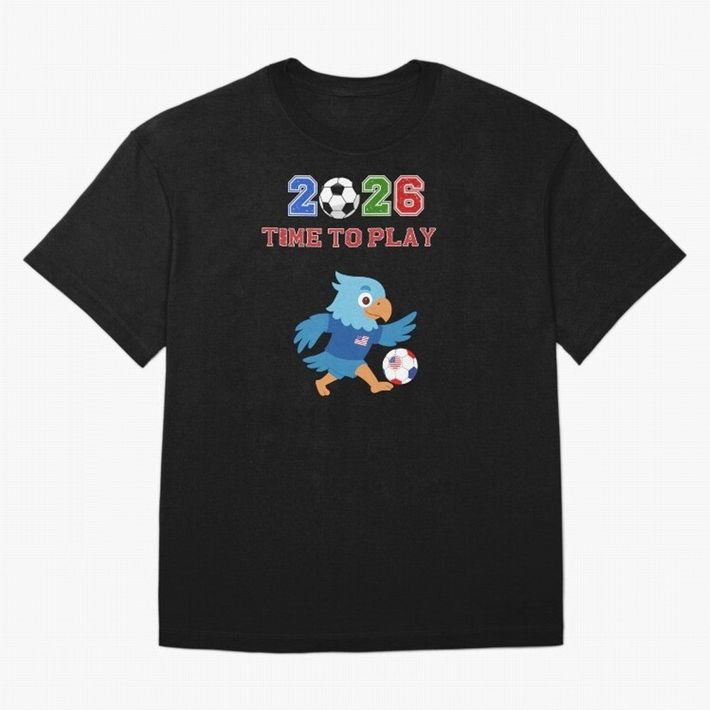 USA Soccer Eagle Mascot 2026 Time To Play Football Oversized T-Shirt Make the Season About FIFA World Cup 2026 Group Stage Spirit, Driven by England, France and Netherlands, Neymar, Haaland and Cristiano Ronaldo, Classic Soccer Heritage,