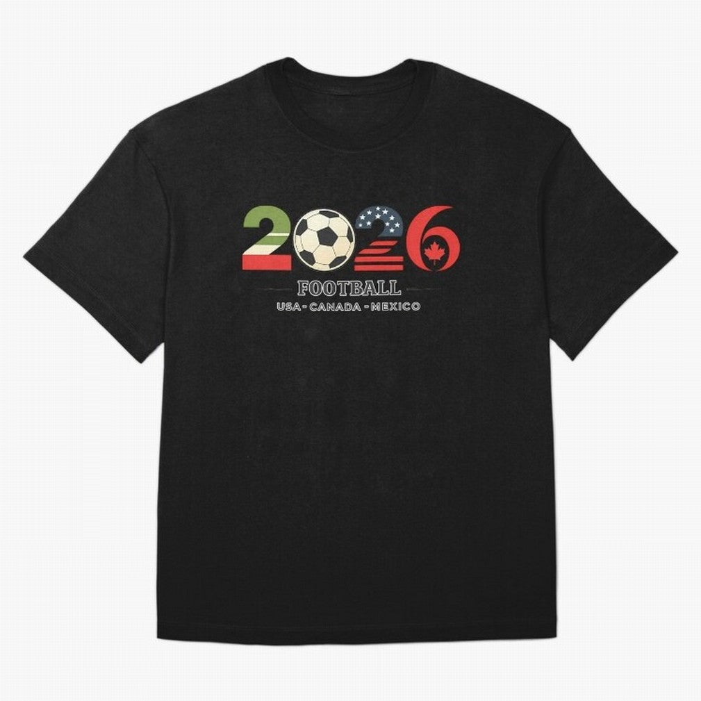Football 2026 Usa Canada Mexico Oversized T-Shirt Feel the Trophy Chase of Global Football Passion for FIFA World Cup 2026 Group Stage, with CR7 and Messi, England and Germany, Football Passion, Legendary Performances, Festival Vibes and Supporter