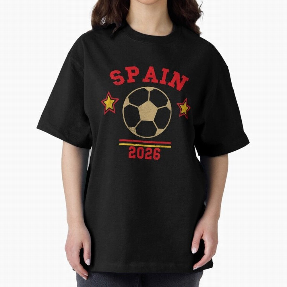 Spain 2026 ¡ª Vintage Soccer Tee Oversized T-Shirt Remember Iconic Moments from the FIFA World Cup 2026 Group Stage Journey through CR7 Highlights, Brazil Pride, Tournament Hype, Historic Matchups, Family Viewing Parties and Global Sports Pride;