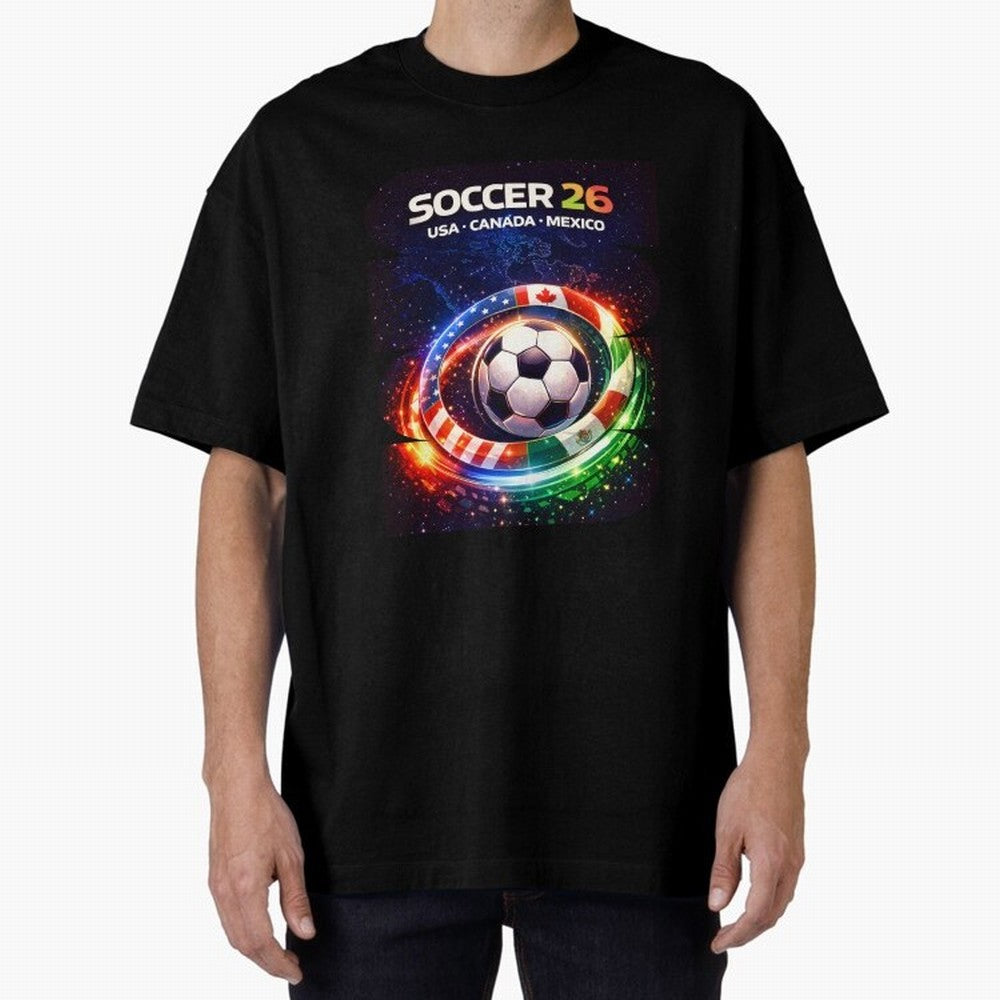 North America Soccer 2026 Shirt, Soccer 26 USA Canada Mexico Fan Tee, United 2026 Soccer Graphic Oversized T-Shirt Turn Every Weekend Toward FIFA World Cup 2026 for Fans of Messi, Neymar and Mbappe and Argentina, France and Brazil, Bringing Goal