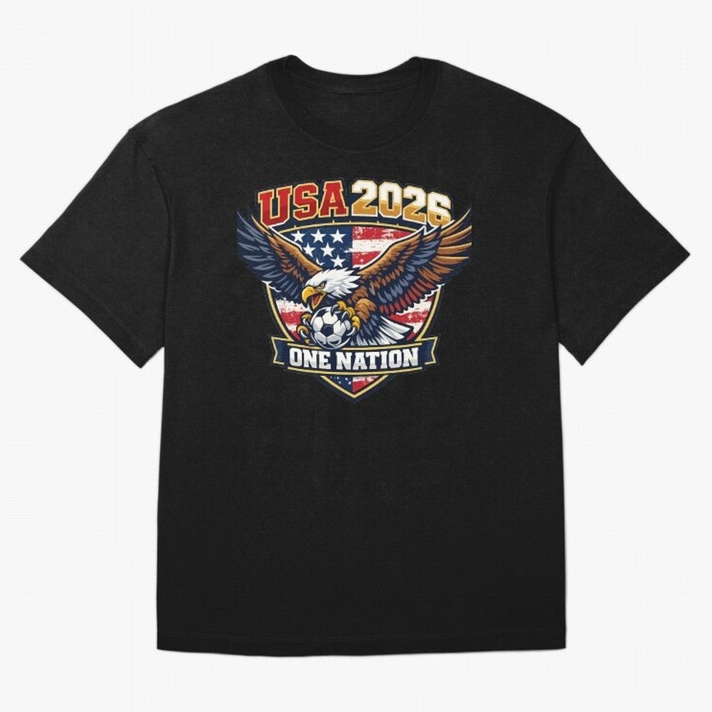 USA Canada Mexico Soccer Cup Oversized T-Shirt Honor Champions and Dreams in FIFA World Cup 2026 USA Canada Mexico Connected to Messi and Cristiano Ronaldo, Argentina and Brazil Energy, Championship Spirit, Famous Goals, Roaring Crowds and