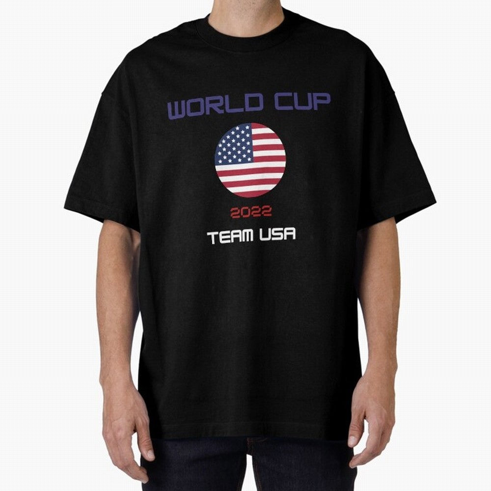 World cup 2022 Team USA Oversized T-Shirt Turn Up for the FIFA World Cup 2026 Journey through Mbappe Highlights, Argentina and Brazil Pride, Vintage Soccer Flavor, Modern Football Stars, National Flags and Final Night Emotion; Great for Watch