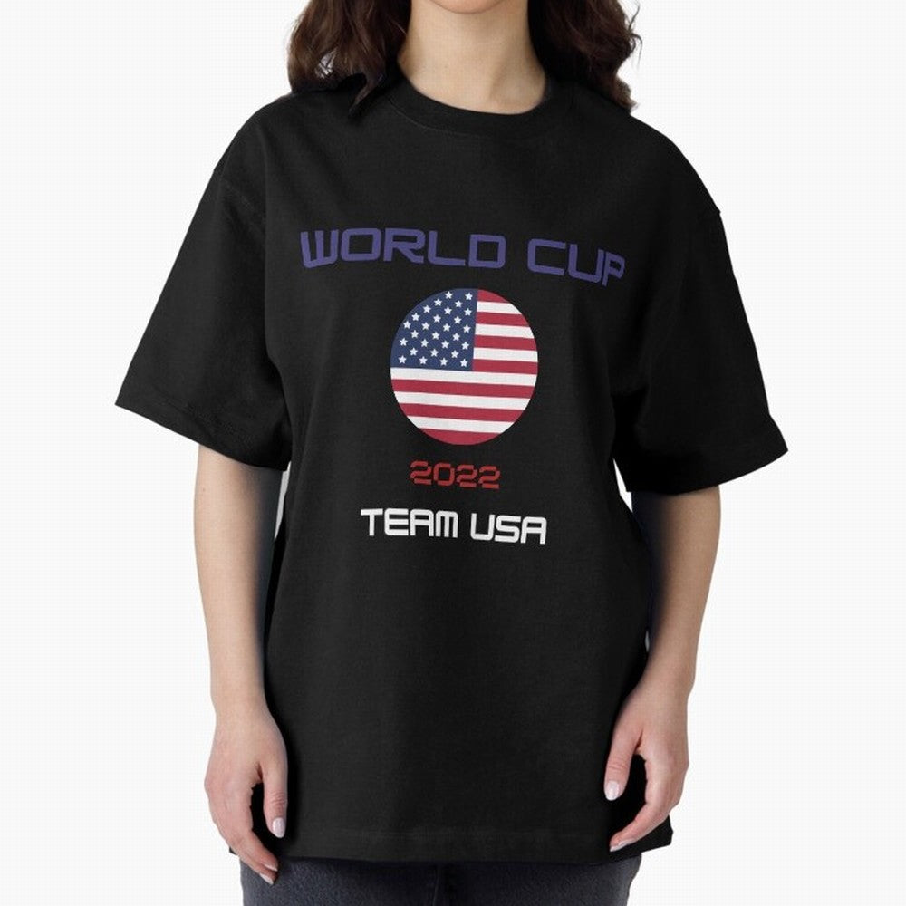 World cup 2022 Team USA Oversized T-Shirt Turn Up for the FIFA World Cup 2026 Journey through Mbappe Highlights, Argentina and Brazil Pride, Vintage Soccer Flavor, Modern Football Stars, National Flags and Final Night Emotion; Great for Watch