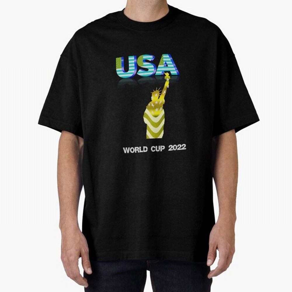USA World Cup 2022 Oversized T-Shirt Show Your Love for FIFA World Cup 2026 Group Stage for Fans of Messi, CR7 and Mbappe and England, France and Netherlands, Bringing Classic Soccer Heritage, Championship Pressure, Fan Loyalty and International