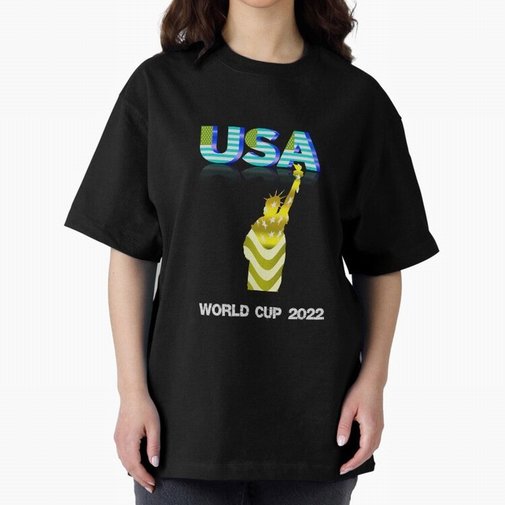 USA World Cup 2022 Oversized T-Shirt Show Your Love for FIFA World Cup 2026 Group Stage for Fans of Messi, CR7 and Mbappe and England, France and Netherlands, Bringing Classic Soccer Heritage, Championship Pressure, Fan Loyalty and International