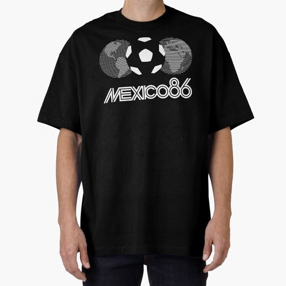 The World Cup Mexico 86 Oversized T-Shirt Celebrate Rivalries and Pride in FIFA World Cup 2026 Group Stage for Fans of Messi and Spain, Bringing Global Supporter Spirit, Legendary Goals, National Colors and Tournament Celebration; Great for